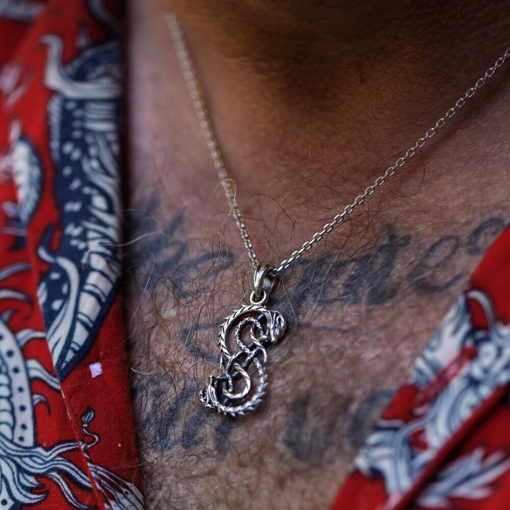 Viking Silver Midgard Serpent Necklace - Image 3