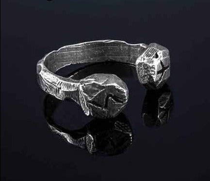 Viking Stainless Steel Rune Cuff Ring - Image 3