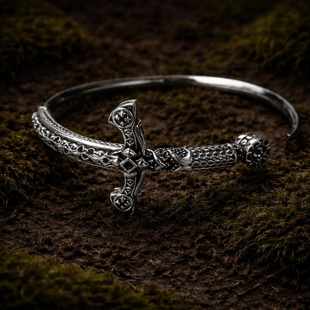 Viking Sword Bangle Bracelet - Image 2