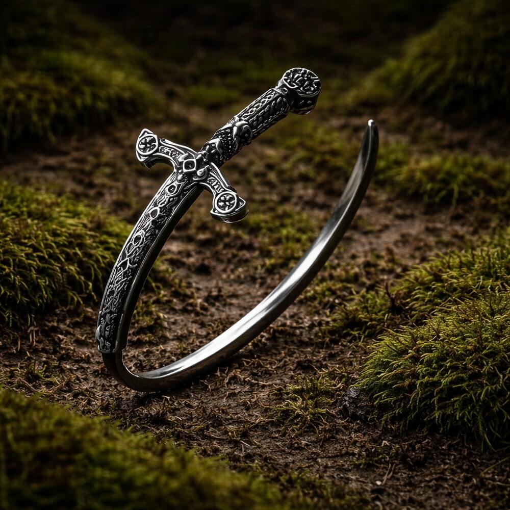Viking Sword Bangle Bracelet - Image 3