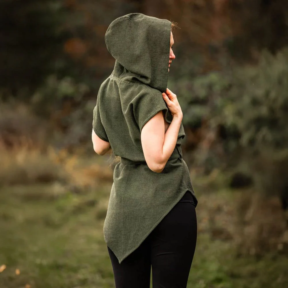 Hooded Green Viking Tunic for Women | Belt Included - Image 3