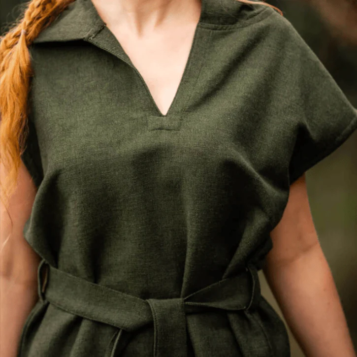 Hooded Green Viking Tunic for Women | Belt Included - Image 4