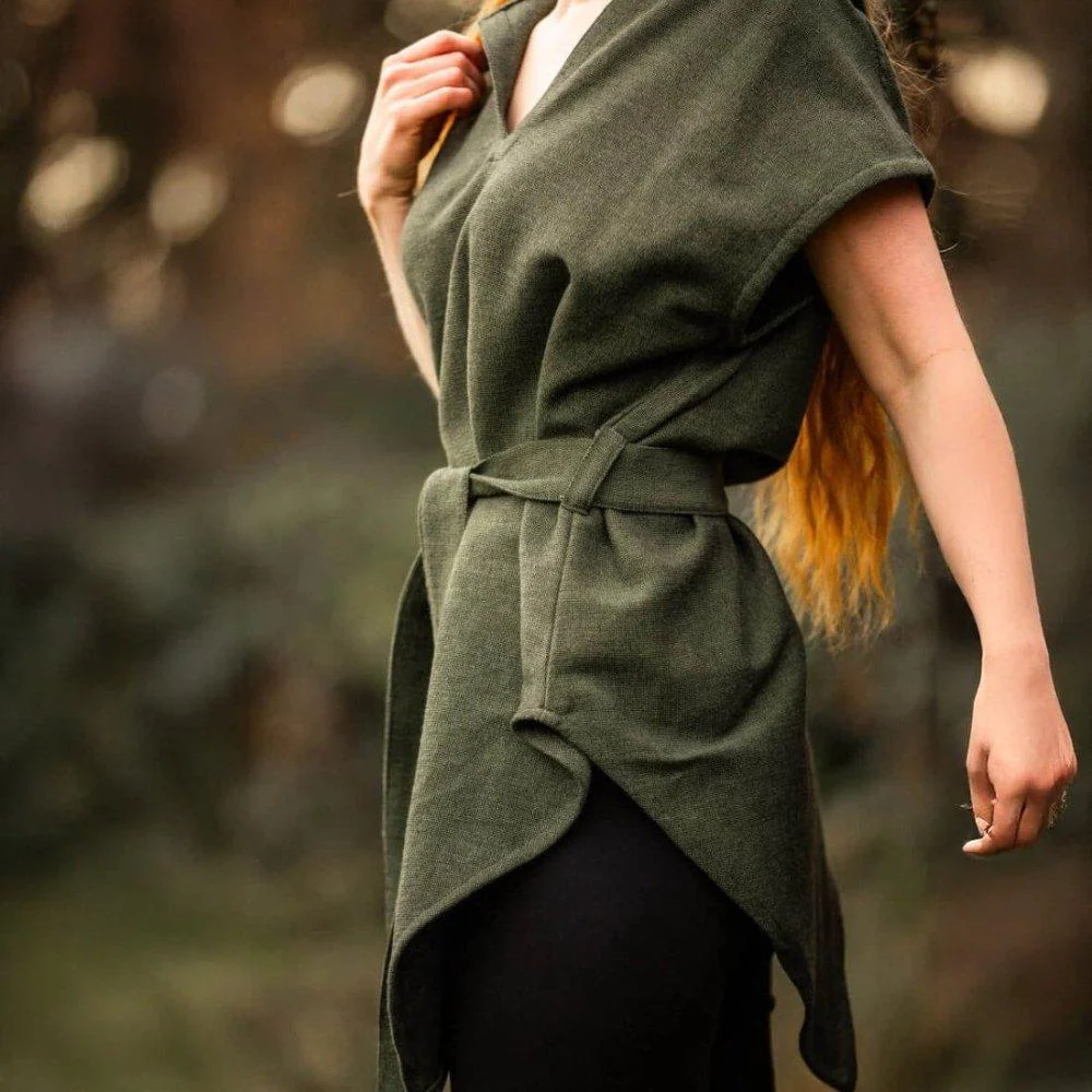 Hooded Green Viking Tunic for Women | Belt Included - Image 5
