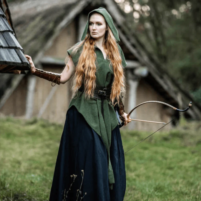 Hooded Green Viking Tunic for Women | Belt Included - Image 6