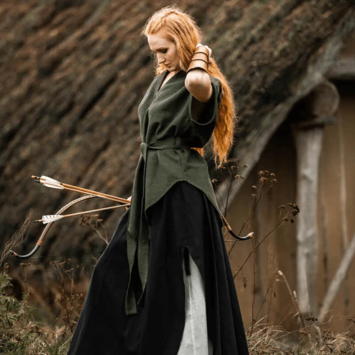 Hooded Green Viking Tunic for Women | Belt Included - Image 7