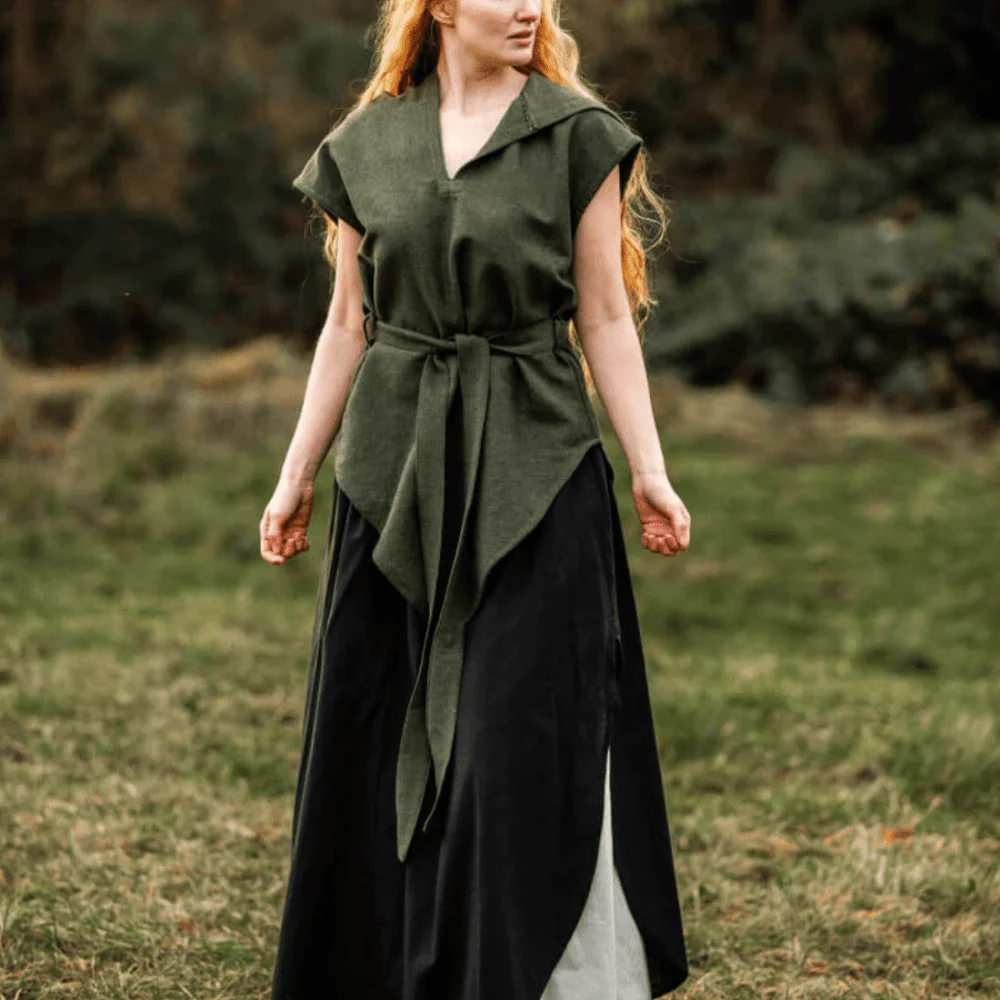 Hooded Green Viking Tunic for Women | Belt Included - Image 8