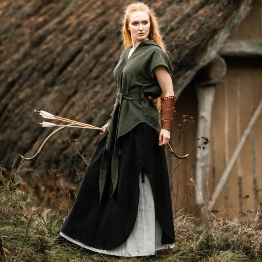 Hooded Green Viking Tunic for Women | Belt Included - Image 9