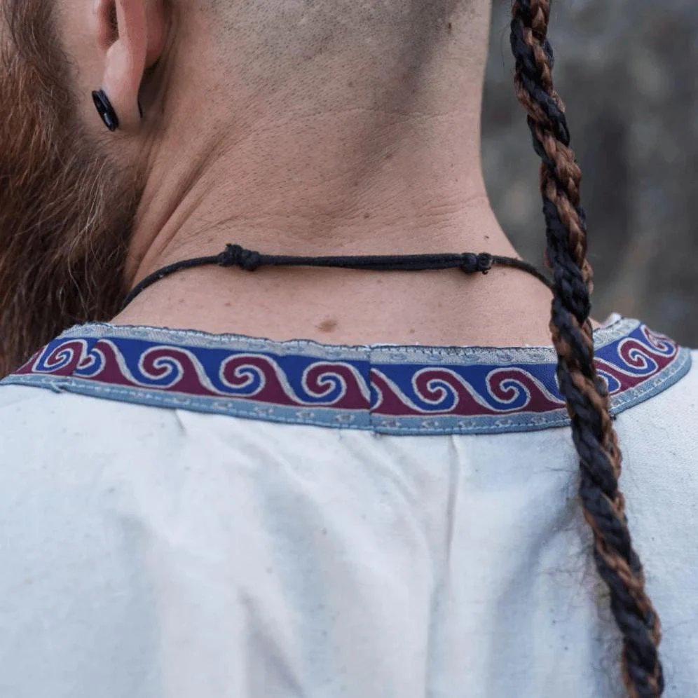 Natural Cotton Viking Tunic | Embroidered Border, Knee-Length - Image 5