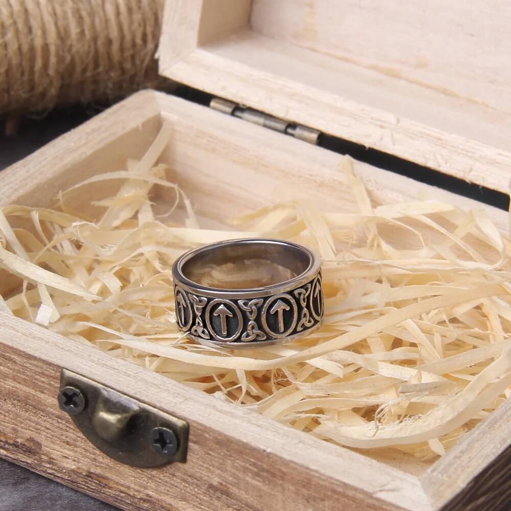 Viking Tyr Rune Band Ring - Image 2