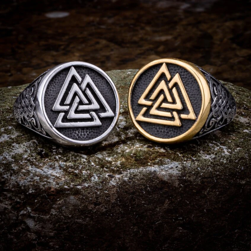 Viking Valknut Celtic Knot Signet Ring