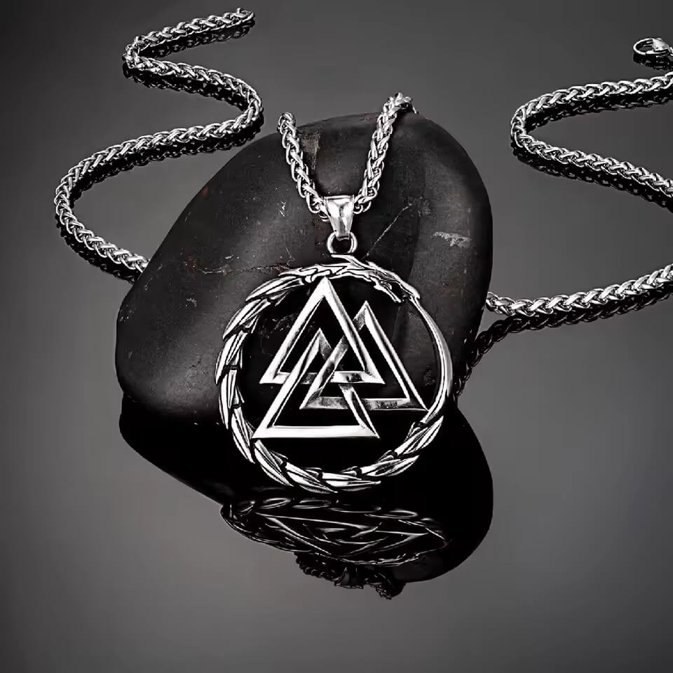 Viking Valknut Dragon Necklace