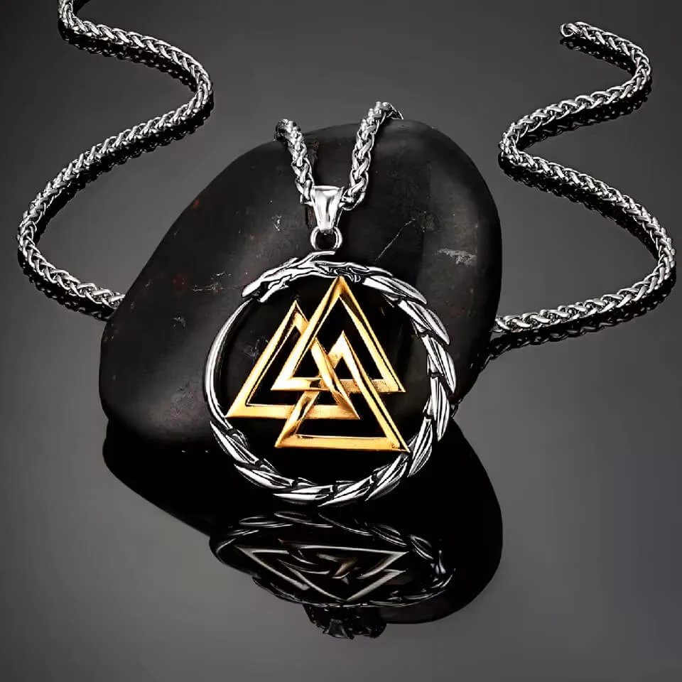 Viking Valknut Dragon Necklace - Image 2