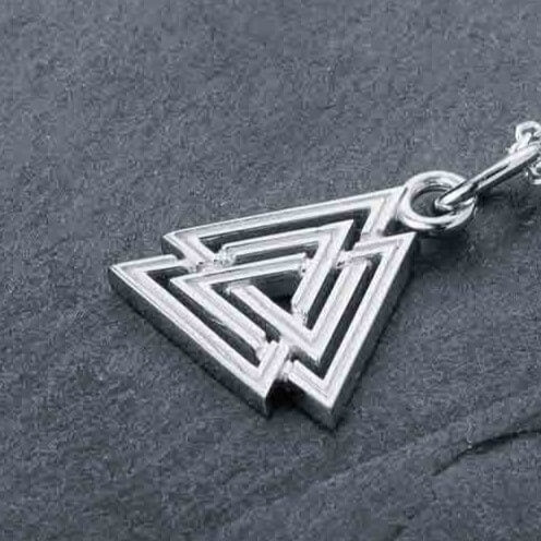 Viking Valknut Pendant on Black Cord - Image 2