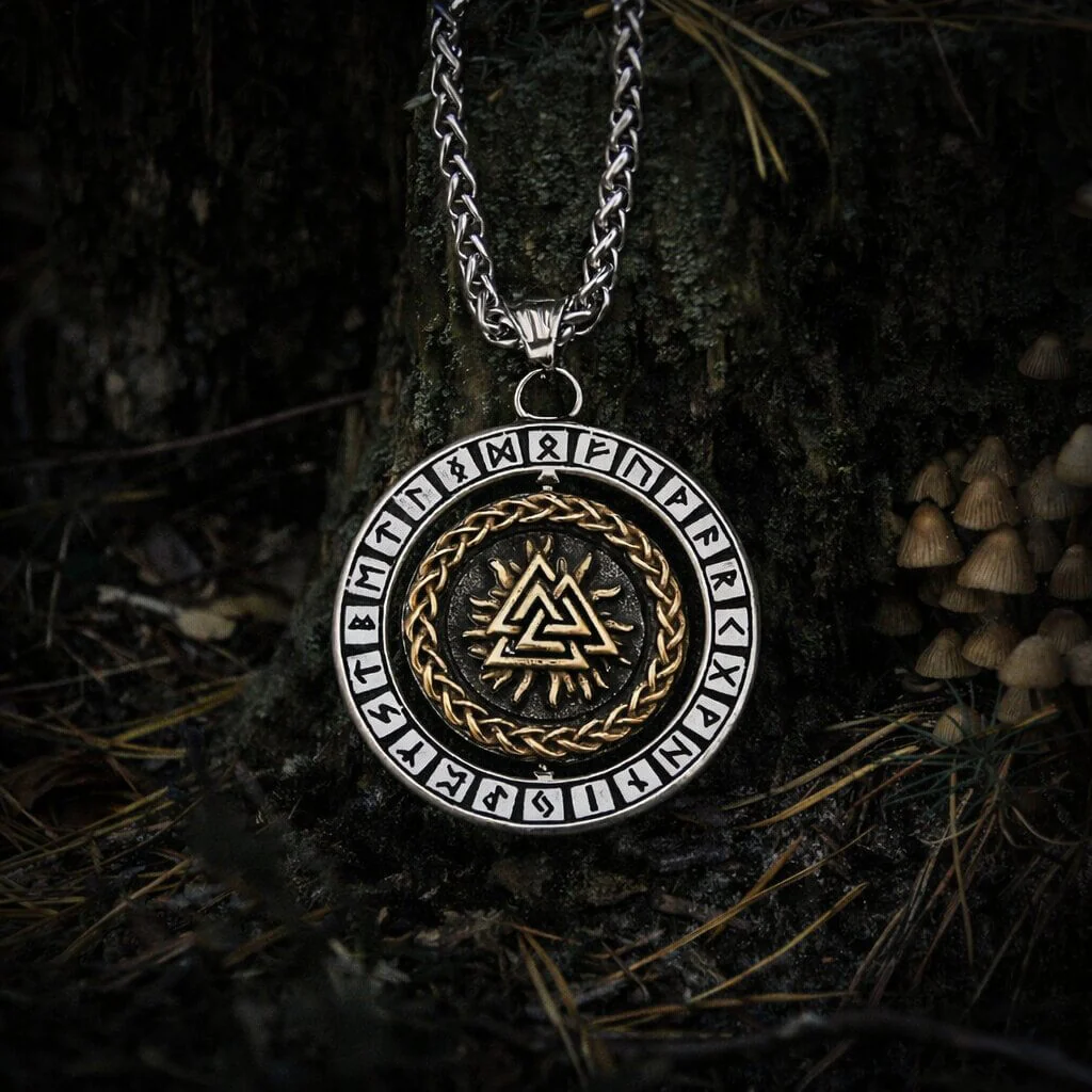 Viking Valknut Rune Pendant Necklace