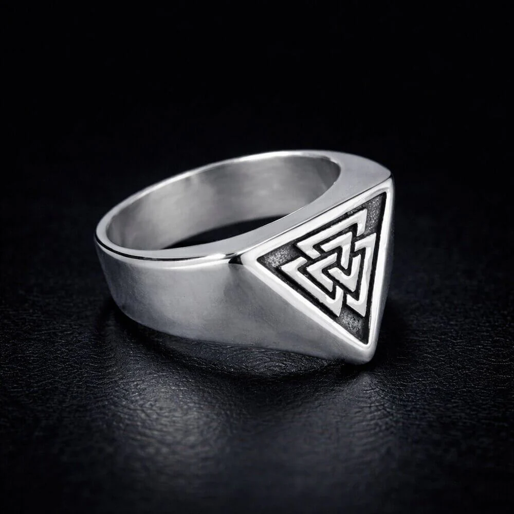 Viking Valknut Stainless Steel Signet Ring