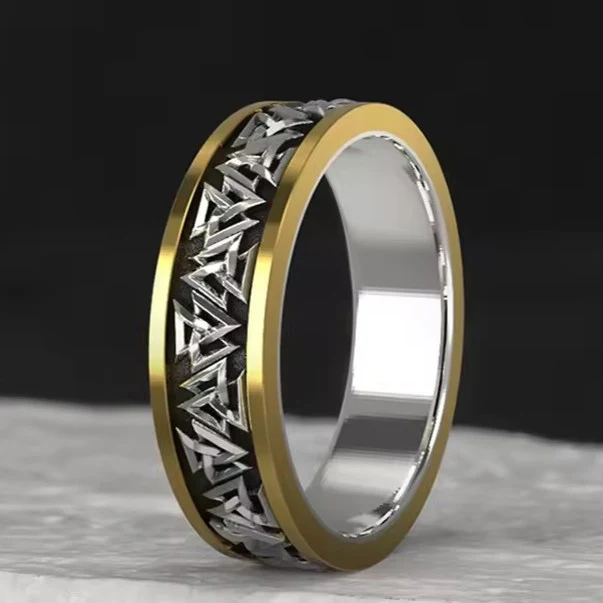 Viking Valknut Sterling Silver Band Ring
