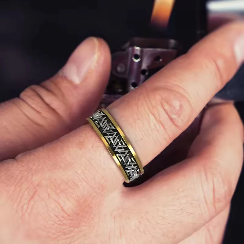 Viking Valknut Sterling Silver Band Ring - Image 3
