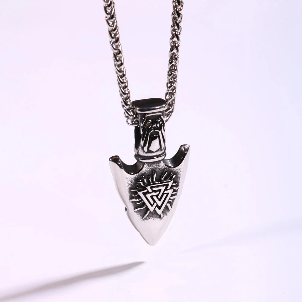 Viking Valknut Vegvisir Arrowhead Necklace - Image 4