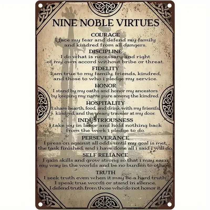 Viking Virtues Metal Sign