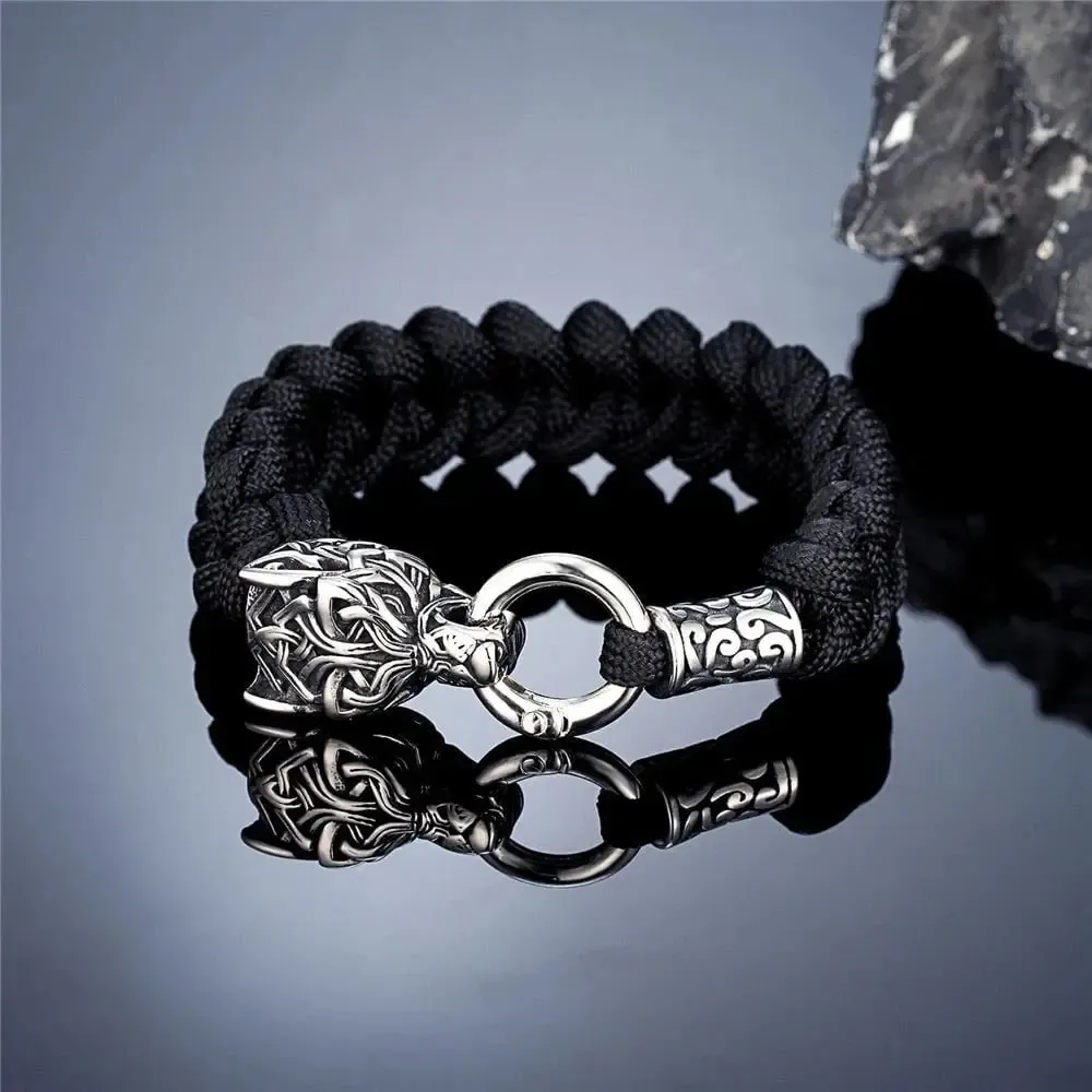 Viking Wolf Bracelet with Paracord Rope | Multiple Colors - Image 10
