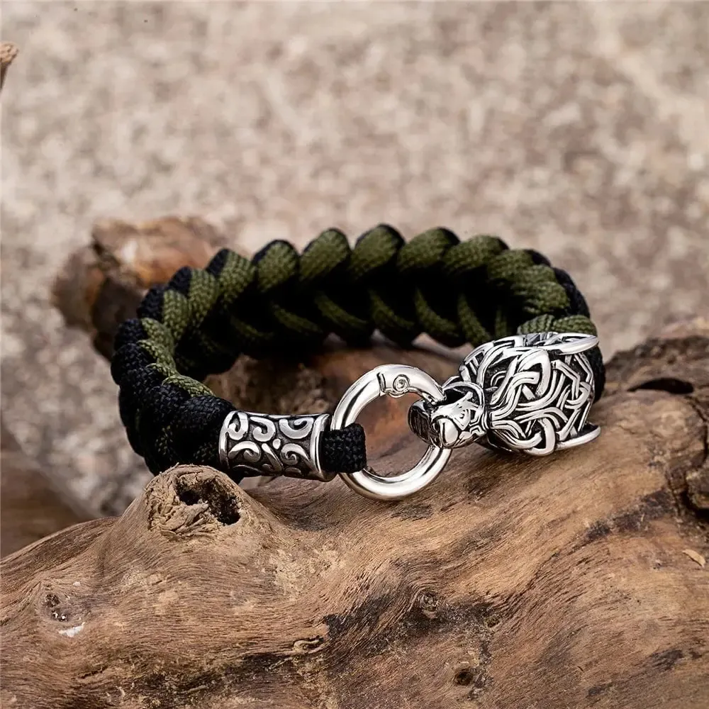 Viking Wolf Bracelet with Paracord Rope | Multiple Colors - Image 13