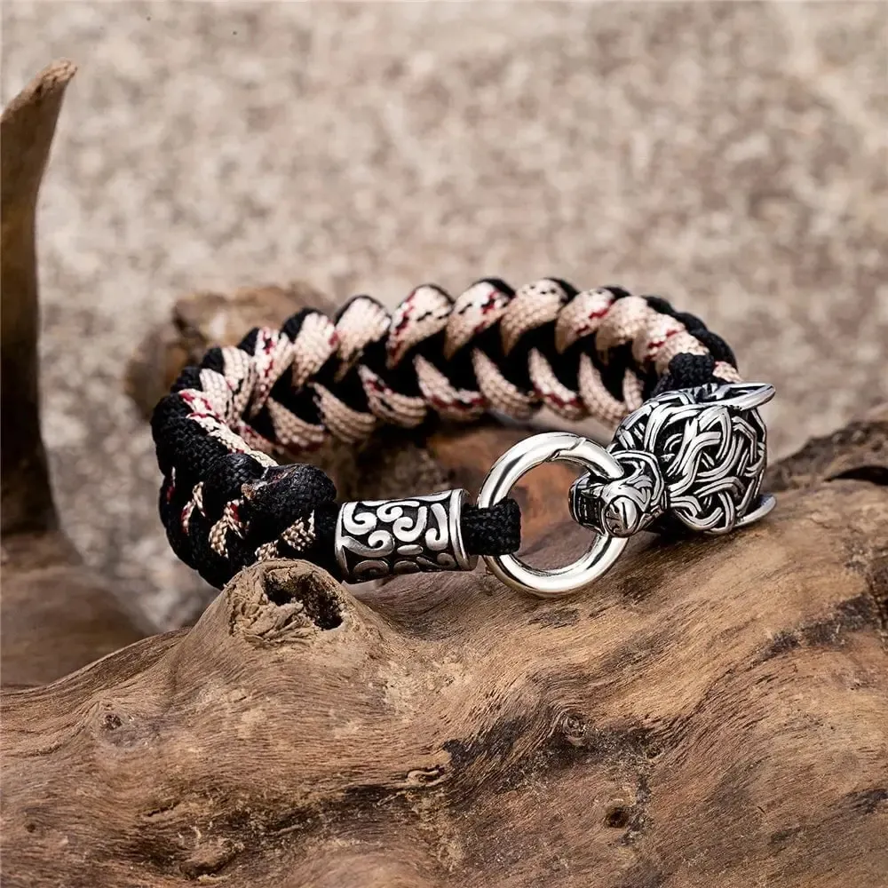 Viking Wolf Bracelet with Paracord Rope | Multiple Colors - Image 15