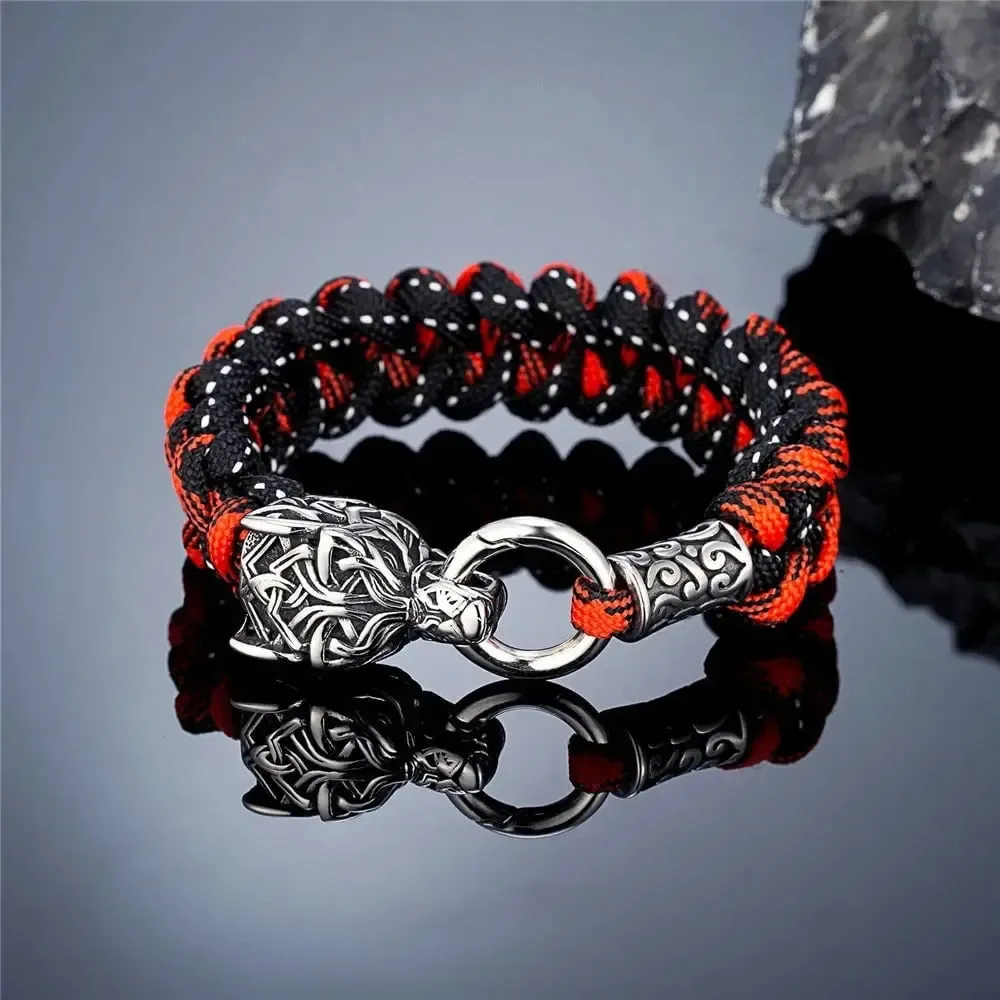 Viking Wolf Bracelet with Paracord Rope | Multiple Colors - Image 5