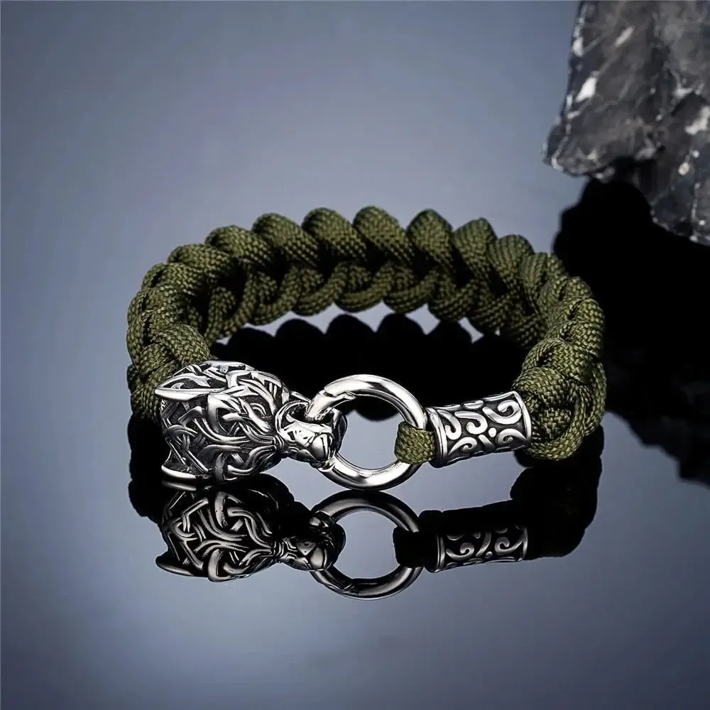 Viking Wolf Bracelet with Paracord Rope | Multiple Colors - Image 7