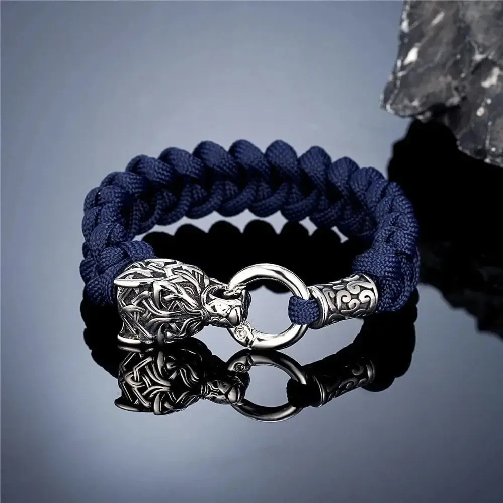 Viking Wolf Bracelet with Paracord Rope | Multiple Colors - Image 8