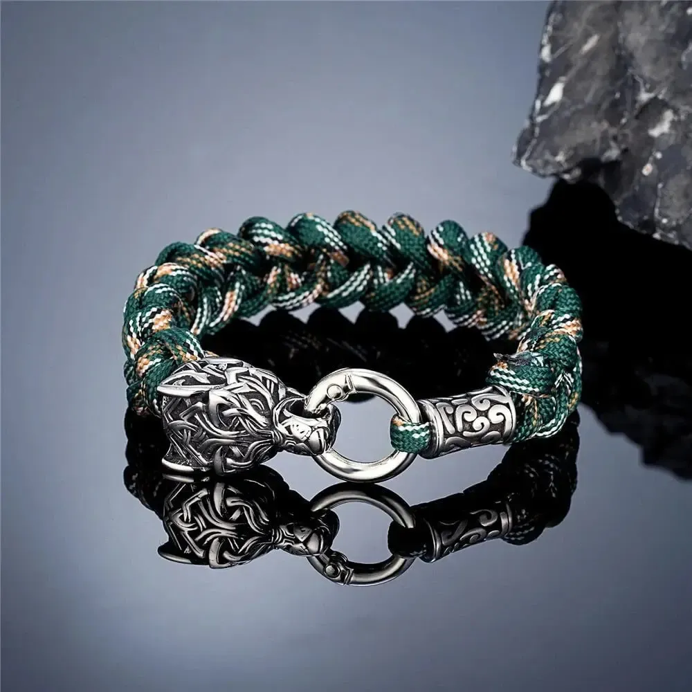 Viking Wolf Bracelet with Paracord Rope | Multiple Colors - Image 9