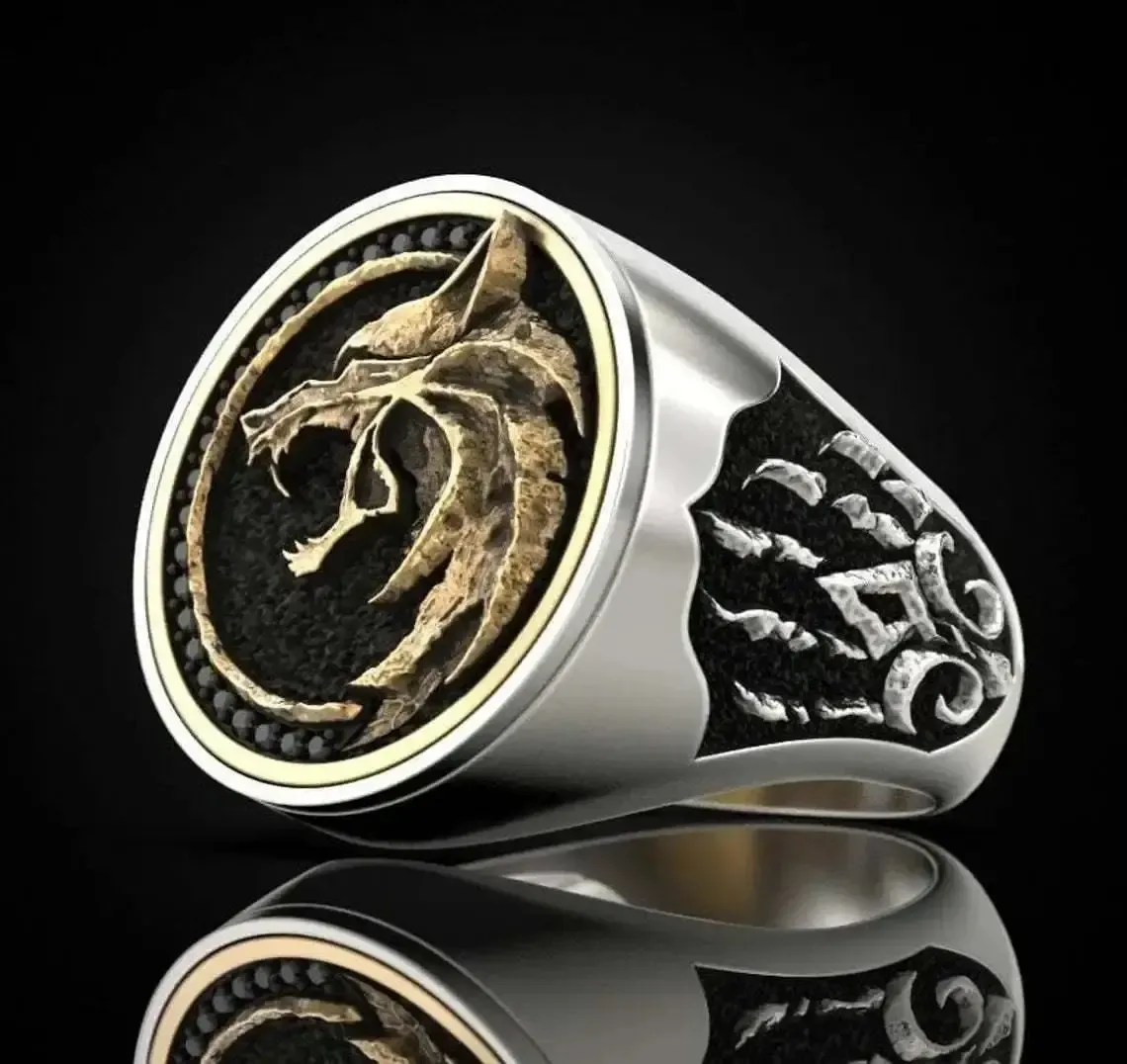 Norse Odin Fenrir Viking Ring with Embossed Paw | Silver or Gold - Image 10