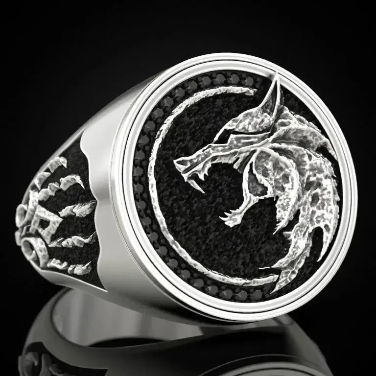 Norse Odin Fenrir Viking Ring with Embossed Paw | Silver or Gold - Image 6