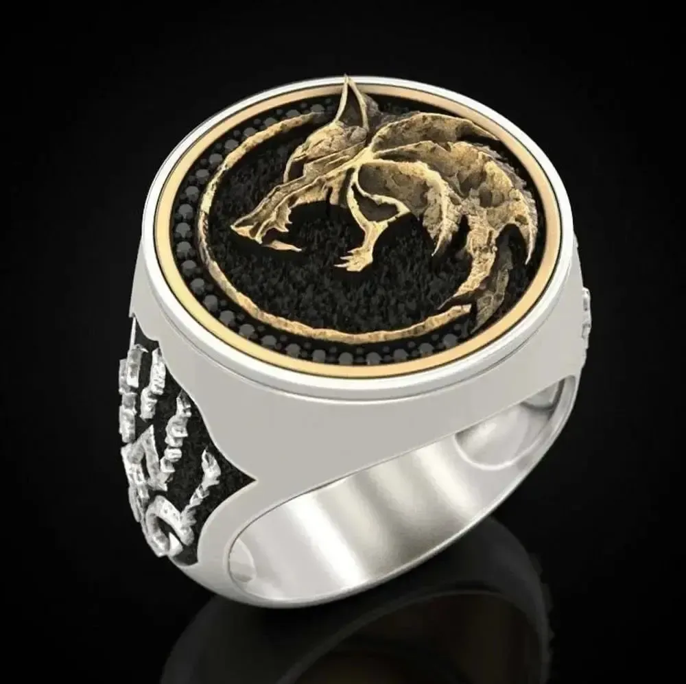 Norse Odin Fenrir Viking Ring with Embossed Paw | Silver or Gold - Image 7