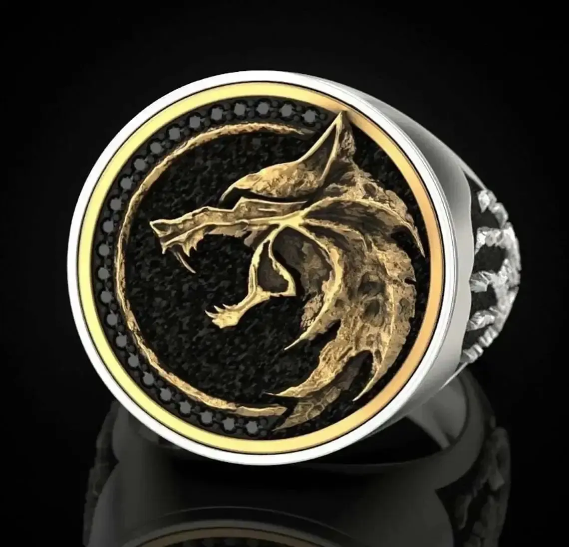 Norse Odin Fenrir Viking Ring with Embossed Paw | Silver or Gold - Image 8