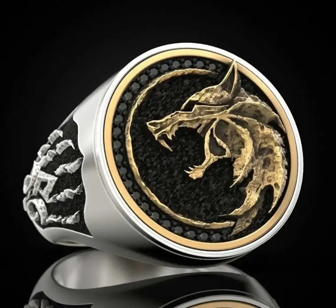 Norse Odin Fenrir Viking Ring with Embossed Paw | Silver or Gold - Image 9