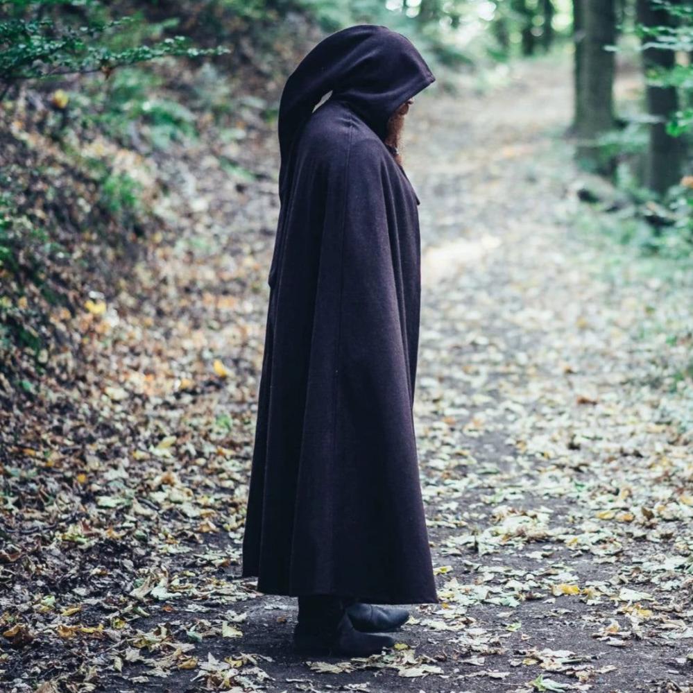 Long Hooded Viking Wool Cloak | Adjustable Closure - Image 3