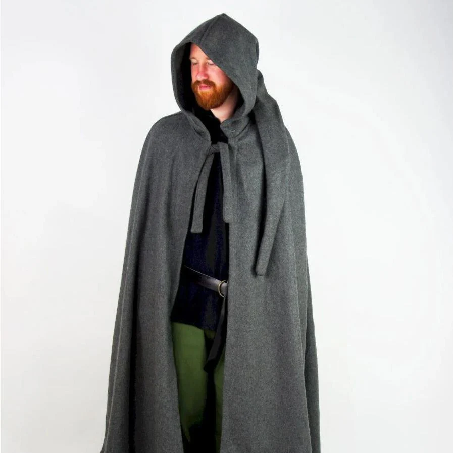Long Hooded Viking Wool Cloak | Adjustable Closure - Image 4