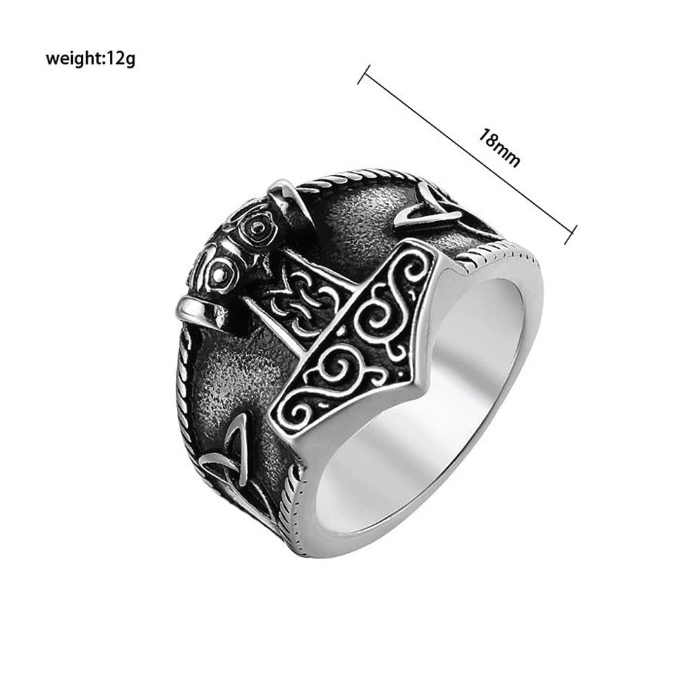 Vintage Hammer Stainless Steel Ring - Image 3