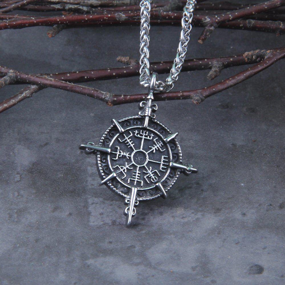 Warrior's Way Viking Vegvisir Compass Talisman Necklace - Image 3