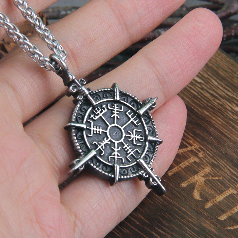 Warrior's Way Viking Vegvisir Compass Talisman Necklace - Image 4