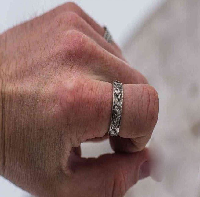 Wolf Ornament Ring | Handmade Sterling Silver | Norse Jewelry - Image 5