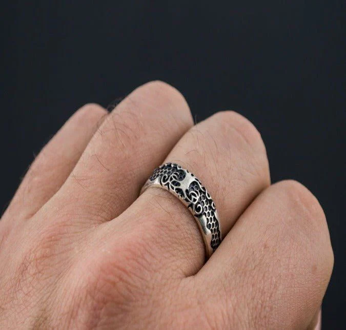 Yggdrasil Symbol Ring Sterling Silver Handmade Ring - Image 4