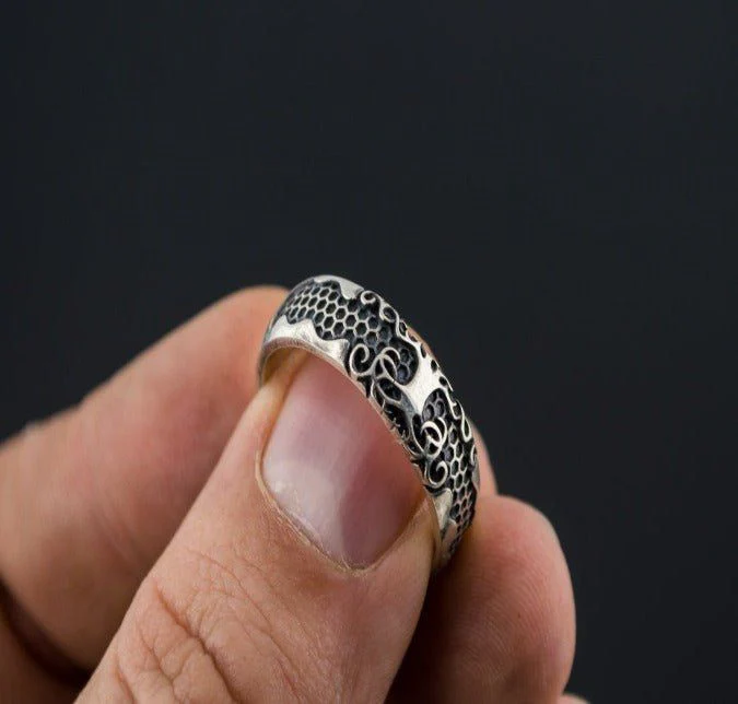 Yggdrasil Symbol Ring Sterling Silver Handmade Ring - Image 5